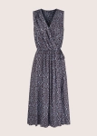 ANNA sukienka kopertowa midi z wiskozy w ornamentowy print