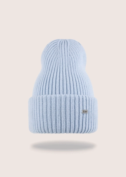 BEANIE BLUE cashmere and merino wool hat
