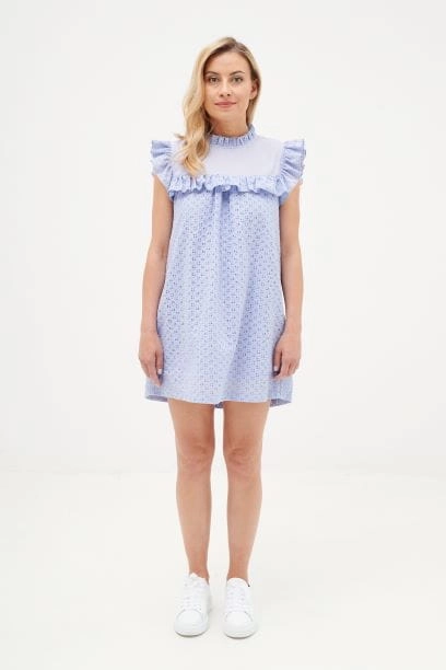 BOOkMARC lilac cotton embroided dress