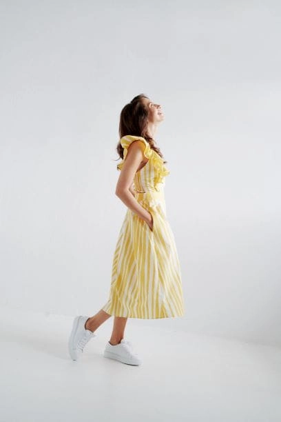 ROOFTOP cotton summer yellow dress