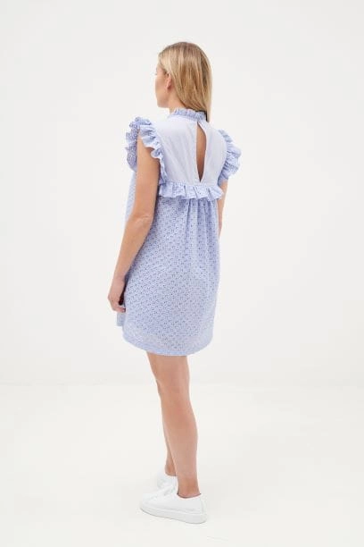 BOOkMARC lilac cotton embroided dress